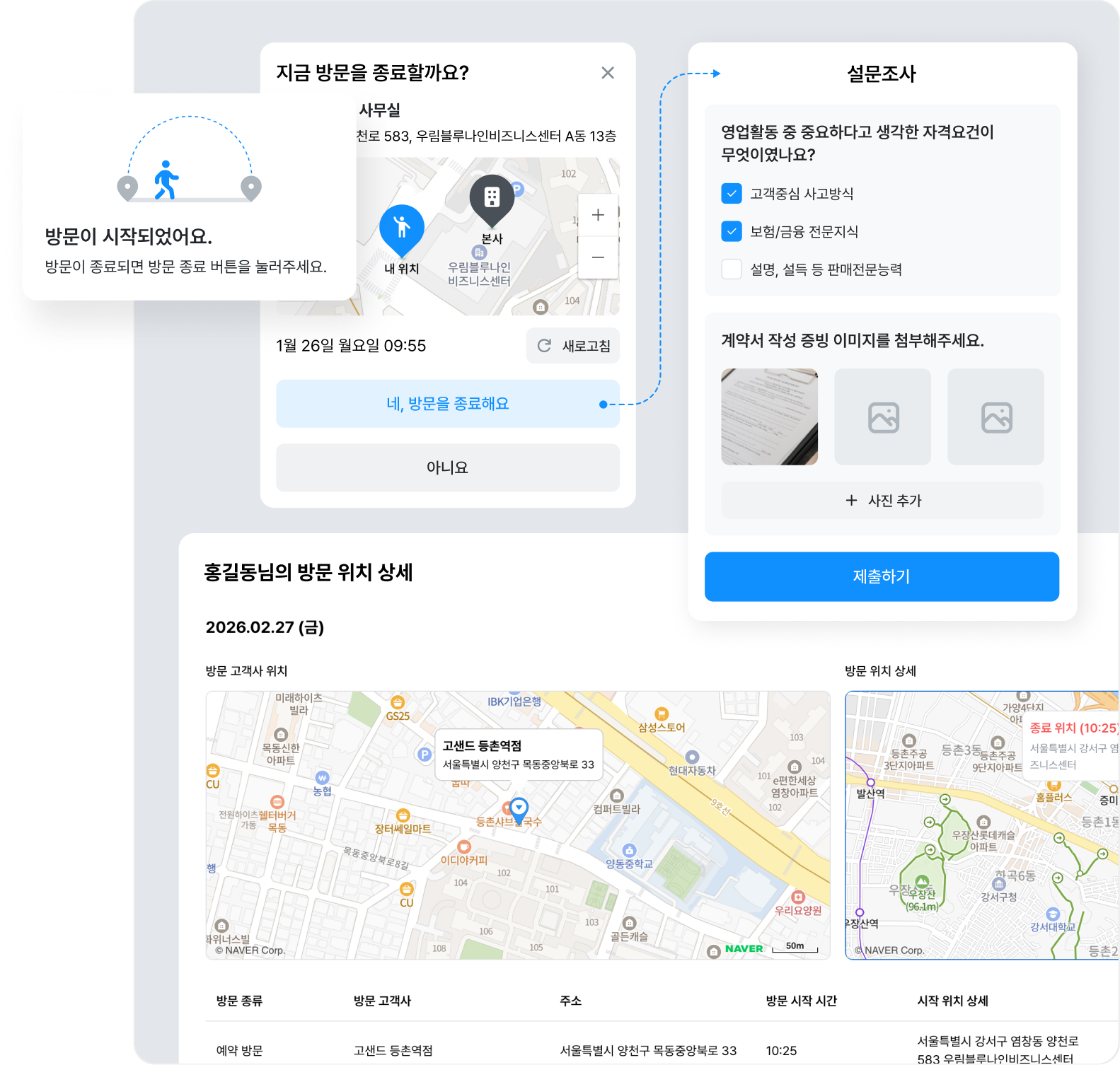 직원 방문 일정 관리